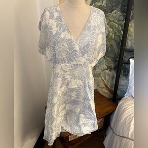 Madewell Silk Sunflower Mini Dress